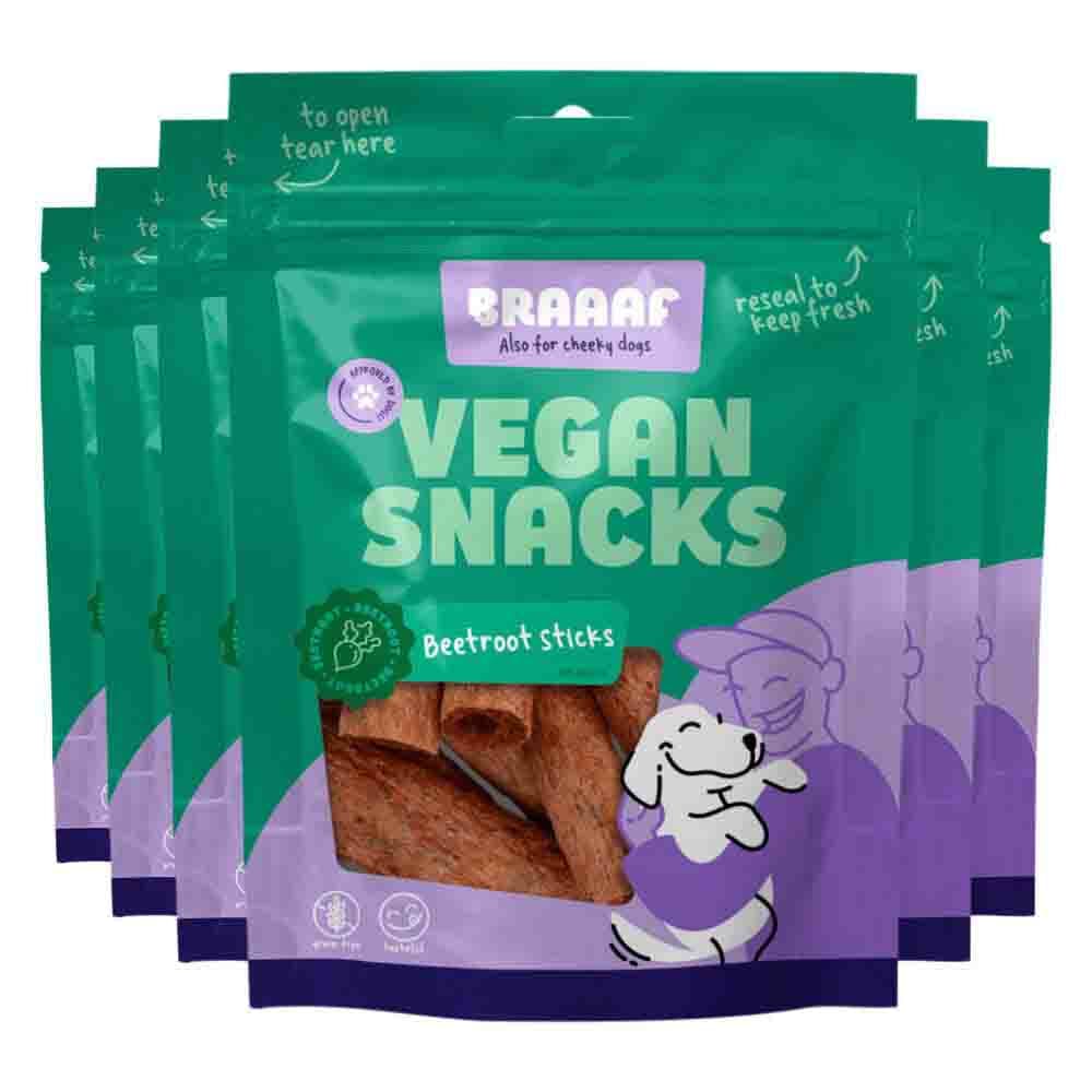 6x Braaaf Hondensnack Sticks Pompoen 12 cm 80 gr