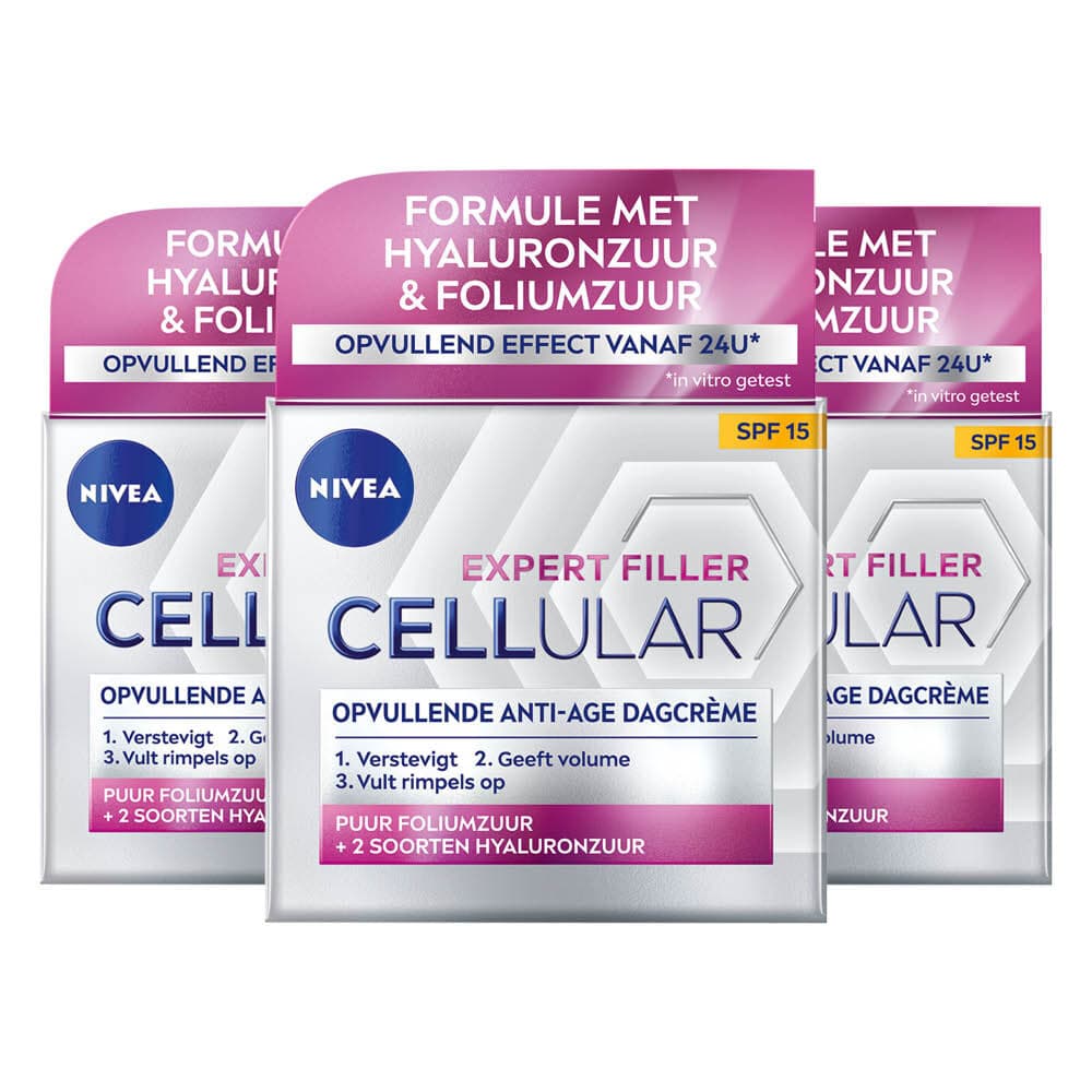 3x NIVEA Cellular Filler Dagcrème Anti-Age SPF 15 50 ml