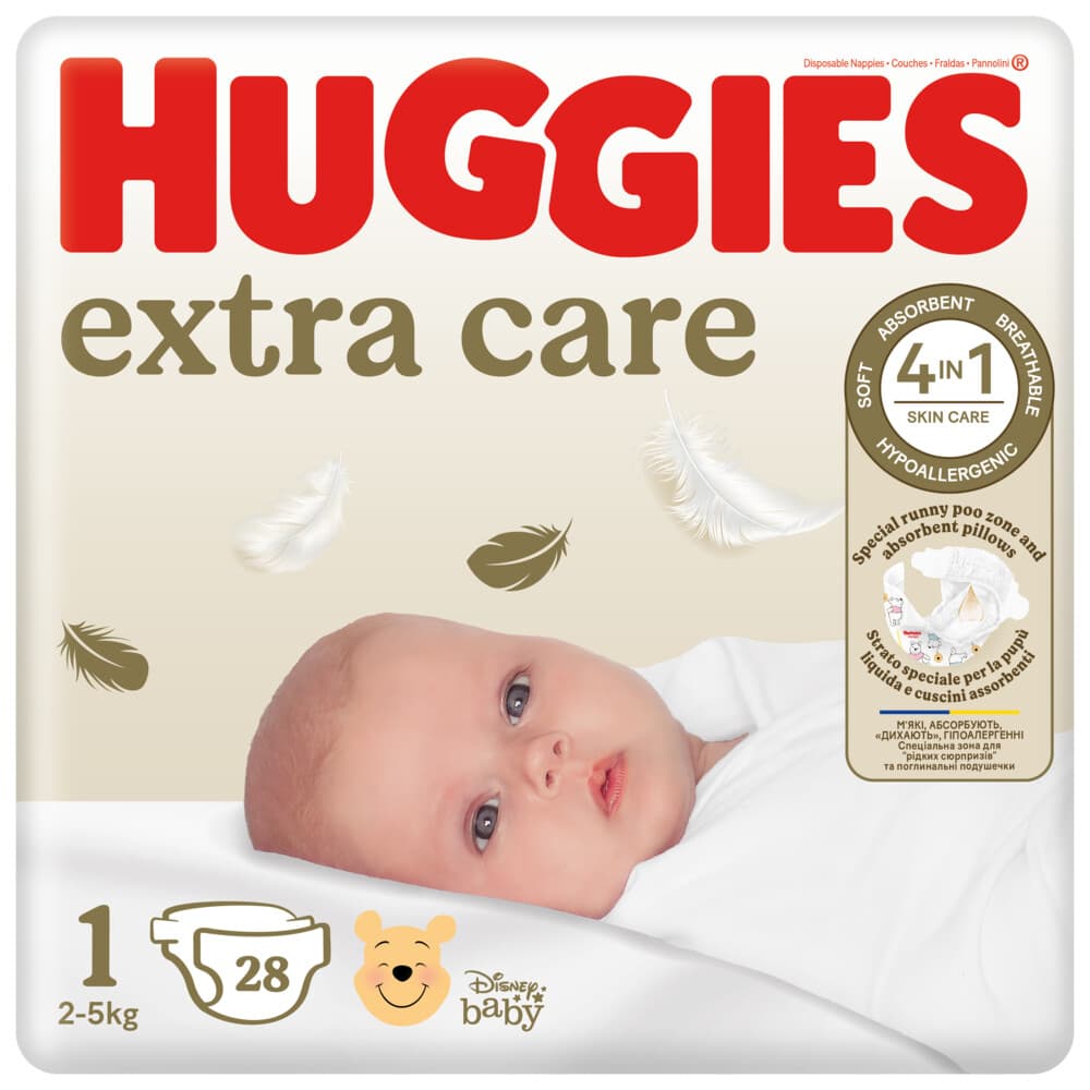 Huggies Extra Care Newborn Luiers Maat 1 (2 - 5 kg) 28 stuks