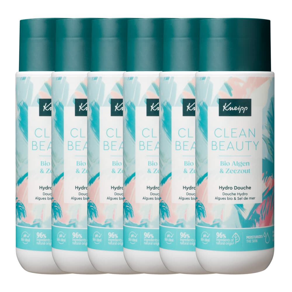 6x Kneipp Douche Clean Beauty Algen Zeezout 200 ml