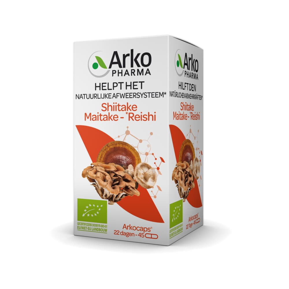 Gratis Verzending: Arkopharma Reishi Shiitake Maitake 45 capsules