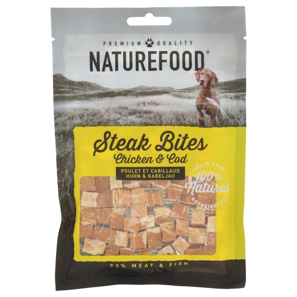 8x Rosewood Naturefood Steak Bites Kip&Koolvis 100 gr