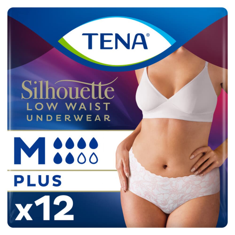 TENA Silhouette Underwear Low Waist Blanc Plus M 12 stuks