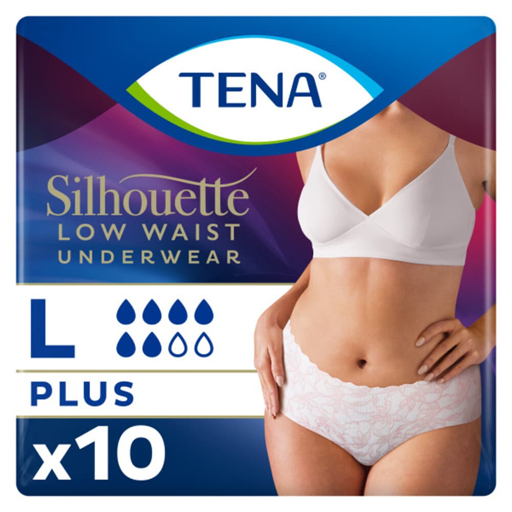 TENA Silhouette Underwear Low Waist Blanc Plus L 10 stuks