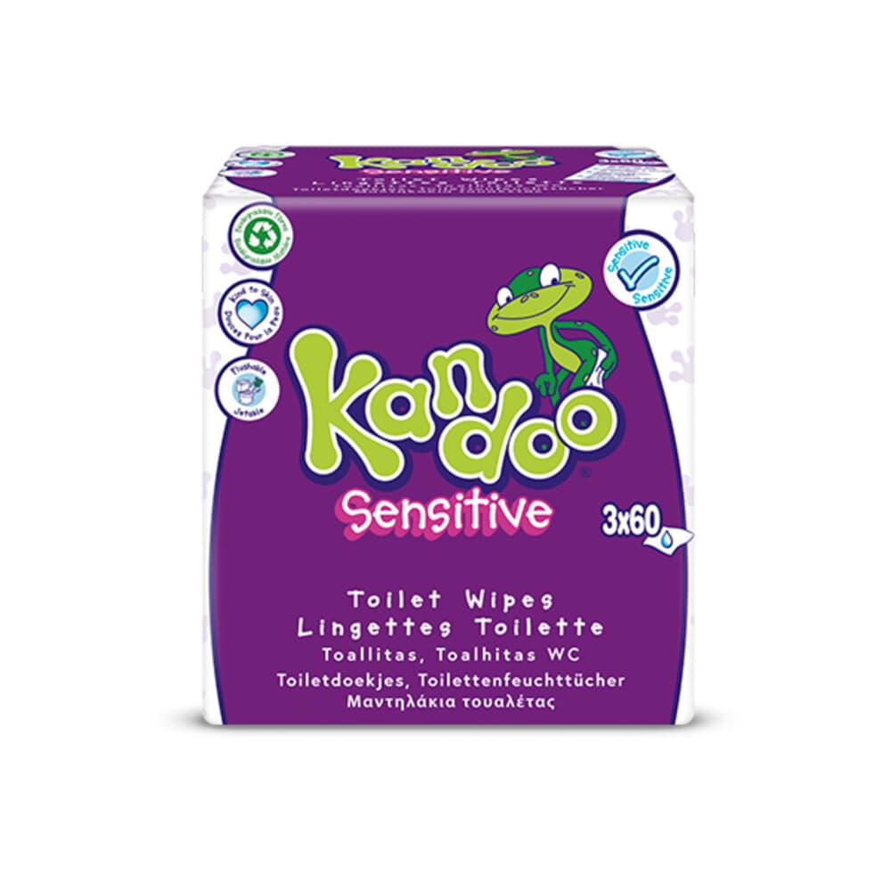Kandoo Vochtige Toiletdoekjes Sensitive 3 x 60 stuks