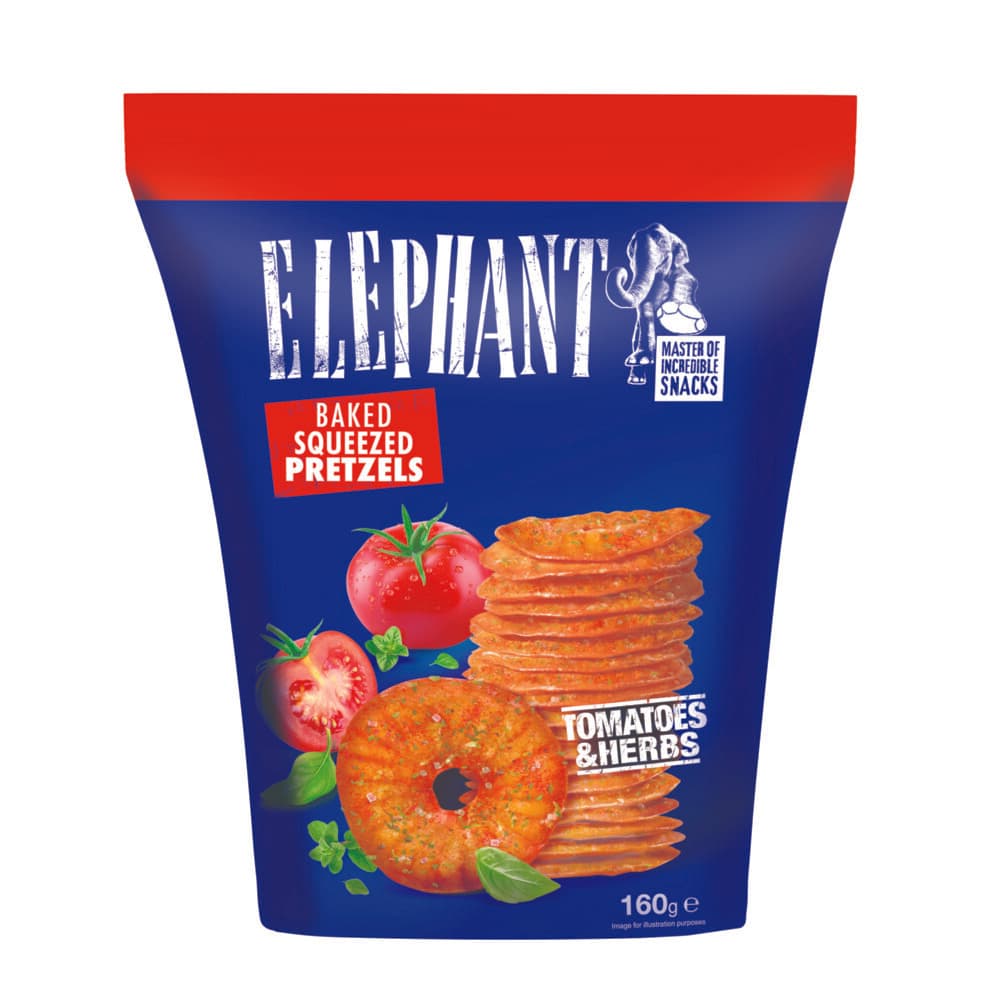 Elephant Pretzels Tomaat&Kruiden 160 gr