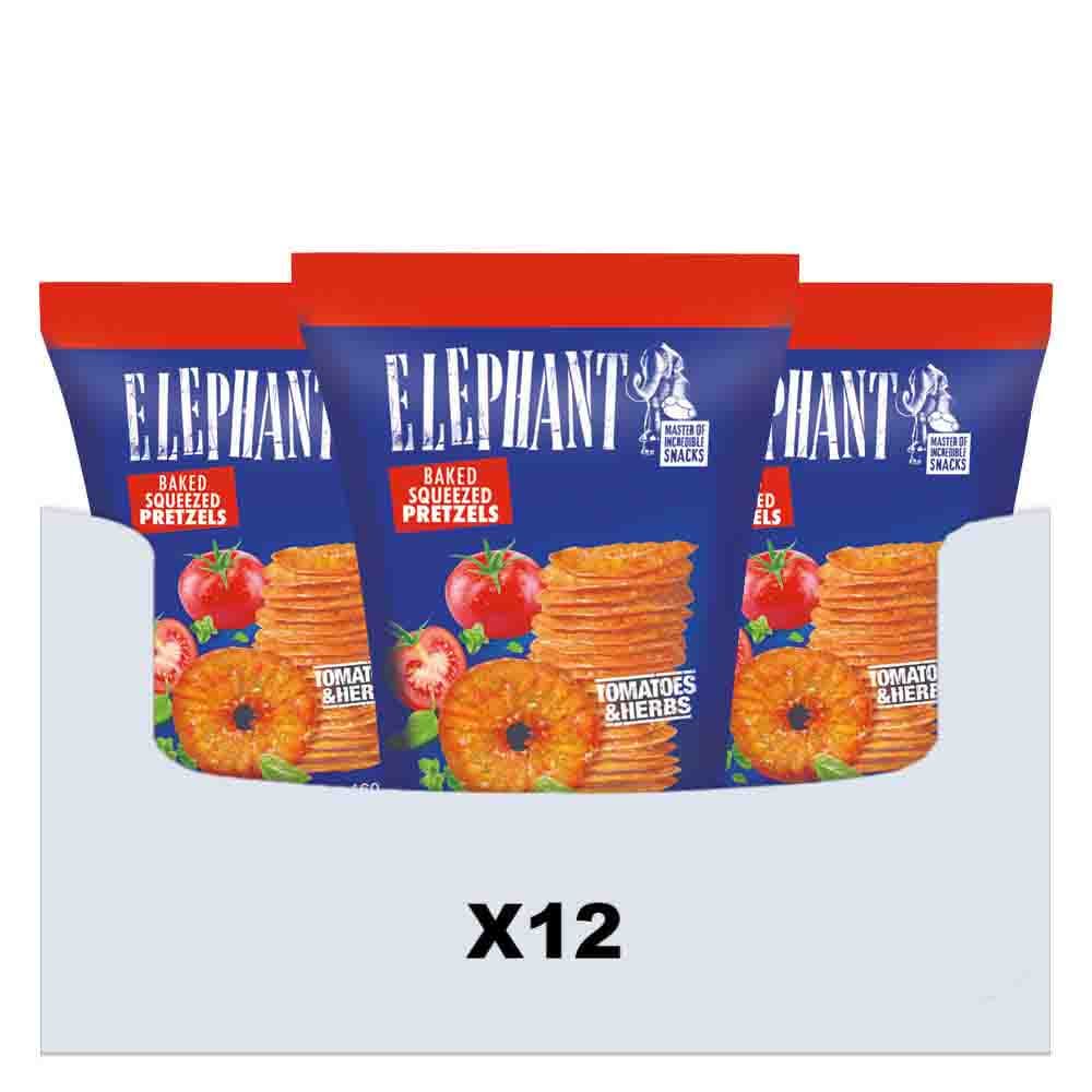 12x Elephant Pretzels Tomaat&Kruiden 160 gr