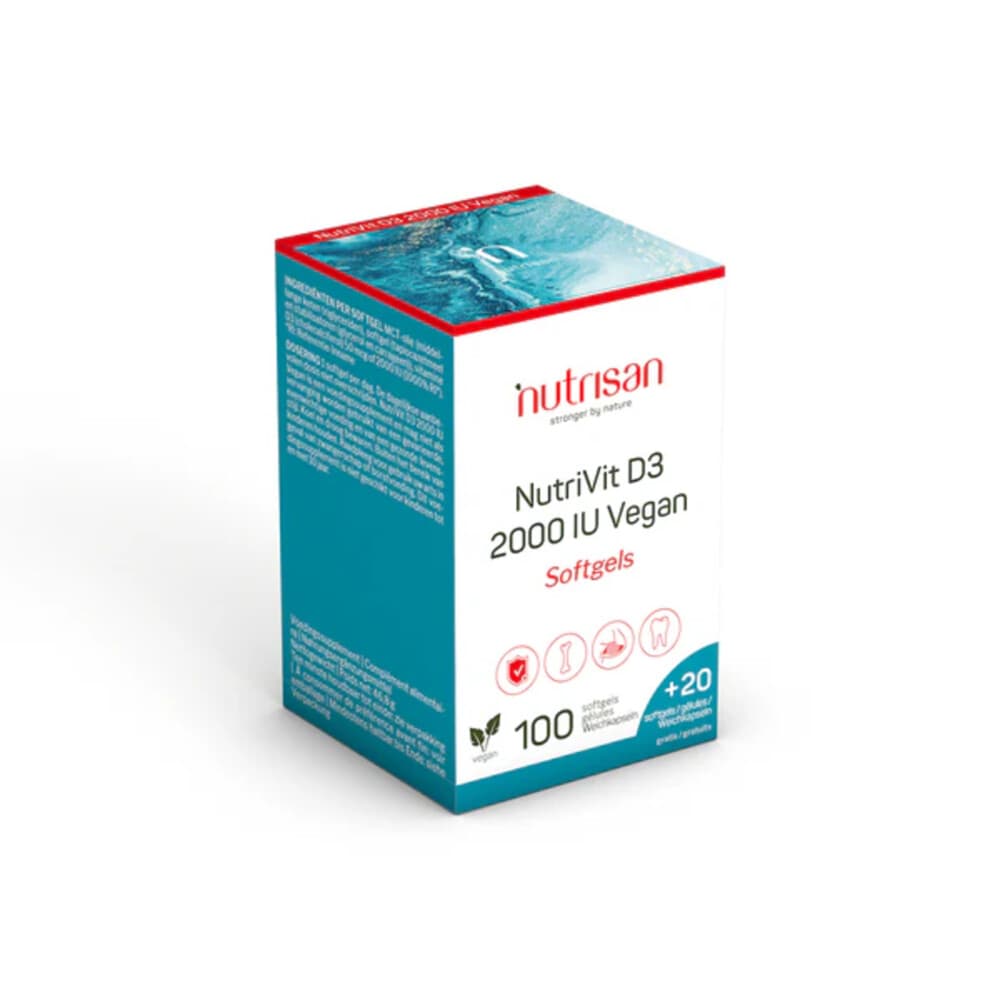 Gratis Verzending: Nutrisan Nutrivit D3 2000 IU Vegan 120 softgels