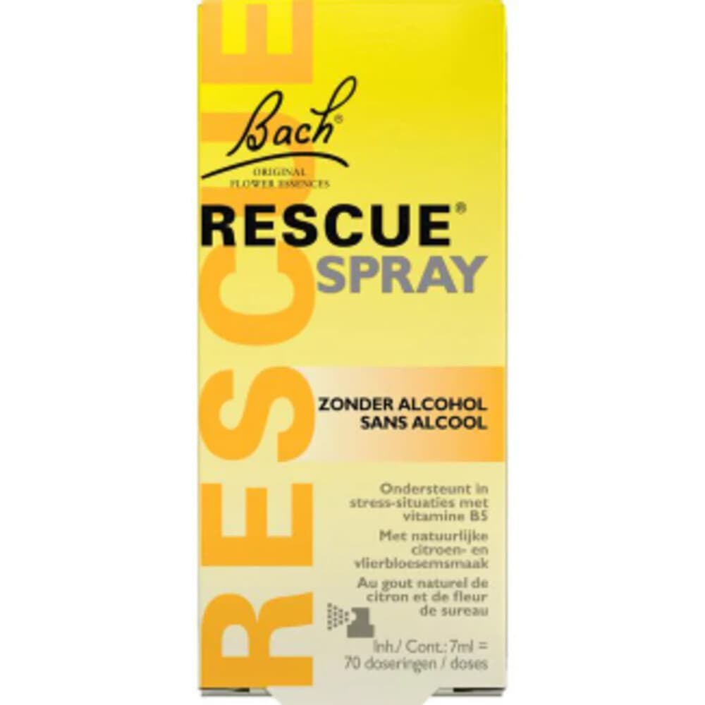 Gratis Verzending: Bach Rescue Spray Zonder Alcohol 7 ml