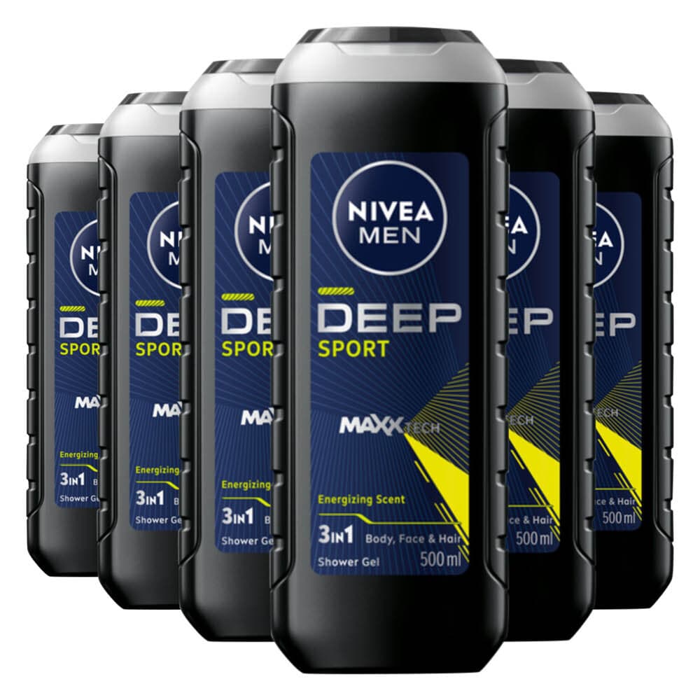 6x NIVEA Men Douchegel Deep Sport 500 ml