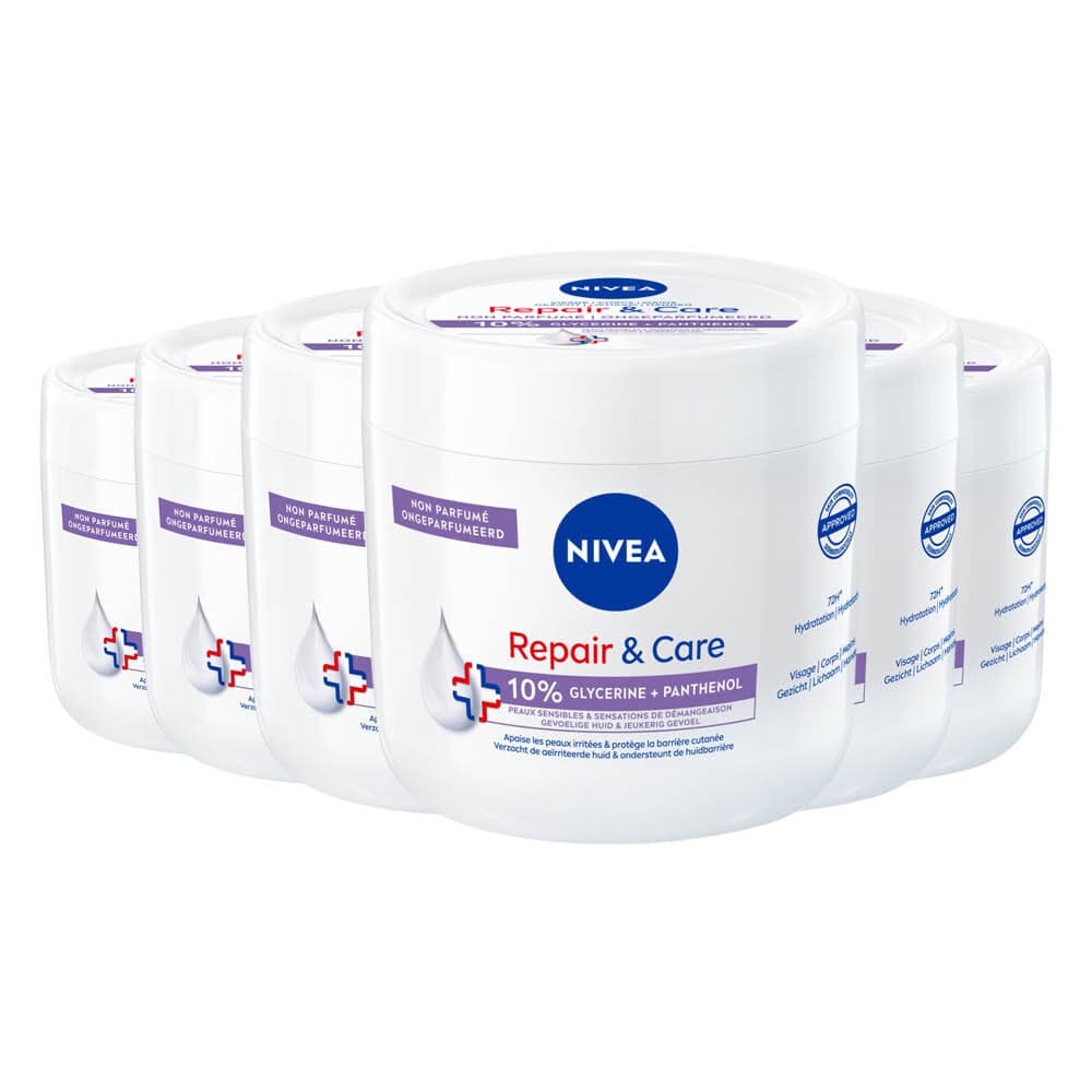 6x NIVEA Repair&Care Bodycrème Sensitive 400 ml