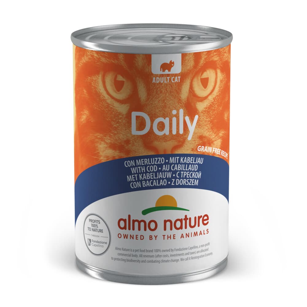 Almo Nature Daily Menu Kattenvoer Nat Blik Kabeljauw 400 gr