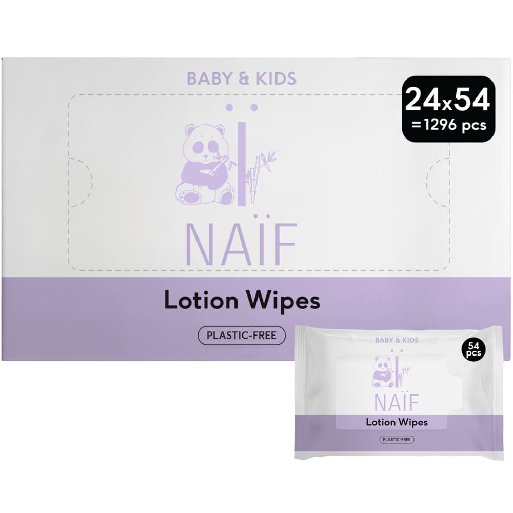 Naif Baby&Kids Lotion Billendoekjes Plasticvrij 24x54 = 1296 stuks