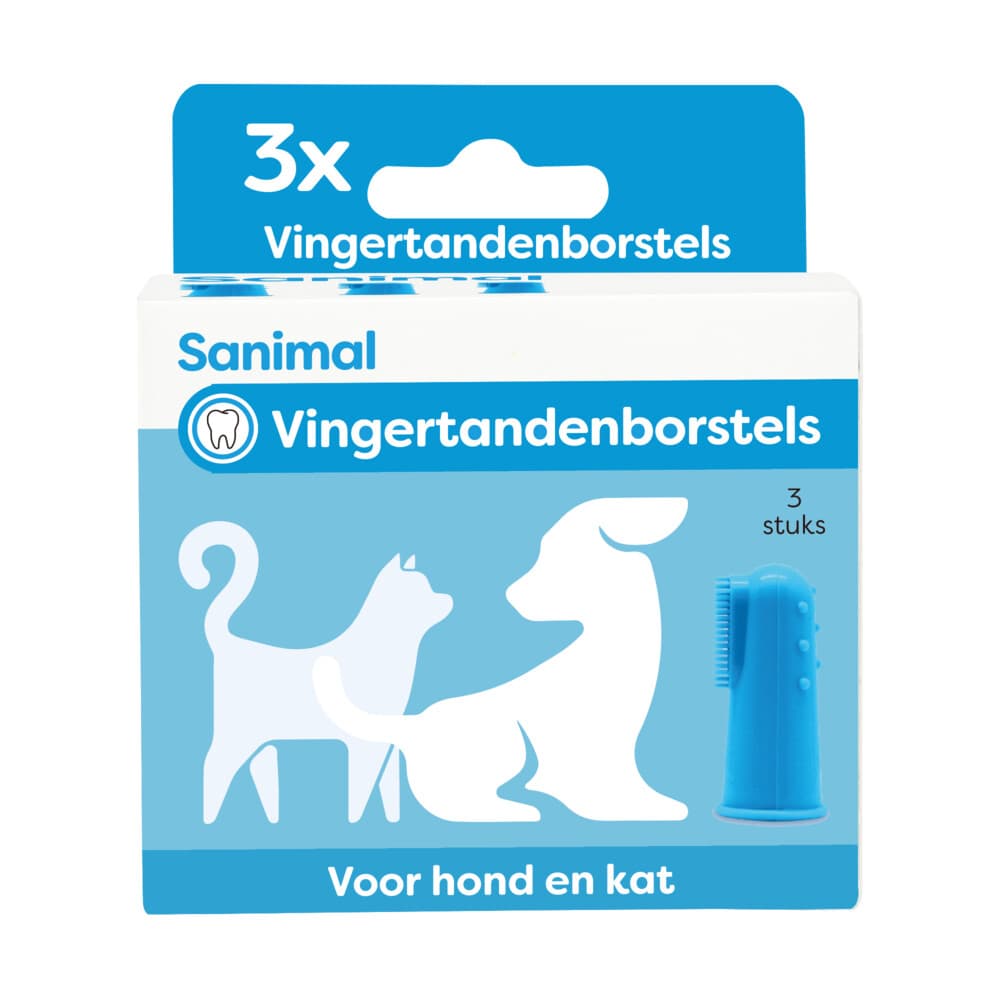 Sanimal Vingertandenborstel 3 stuks