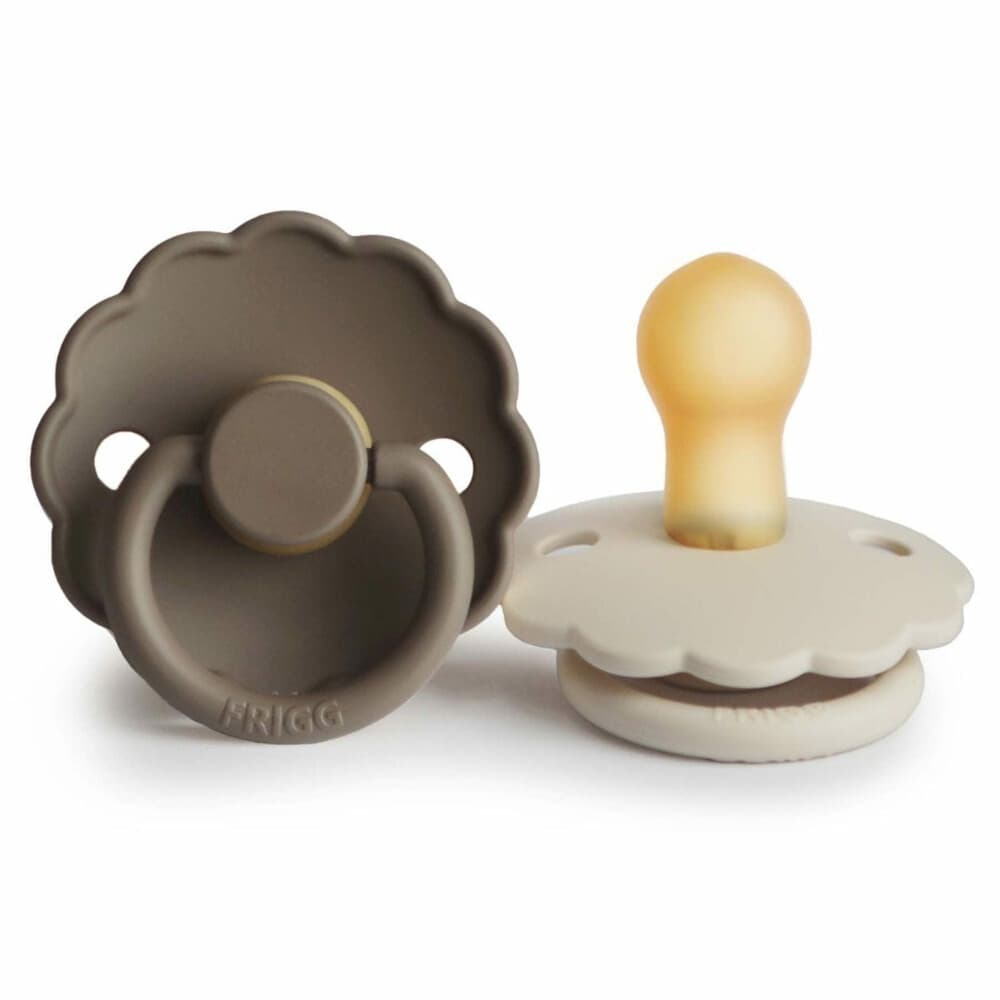 Frigg Fopspeen Daisy maat 1 0-6 mnd Croissant Portobello 2 stuks