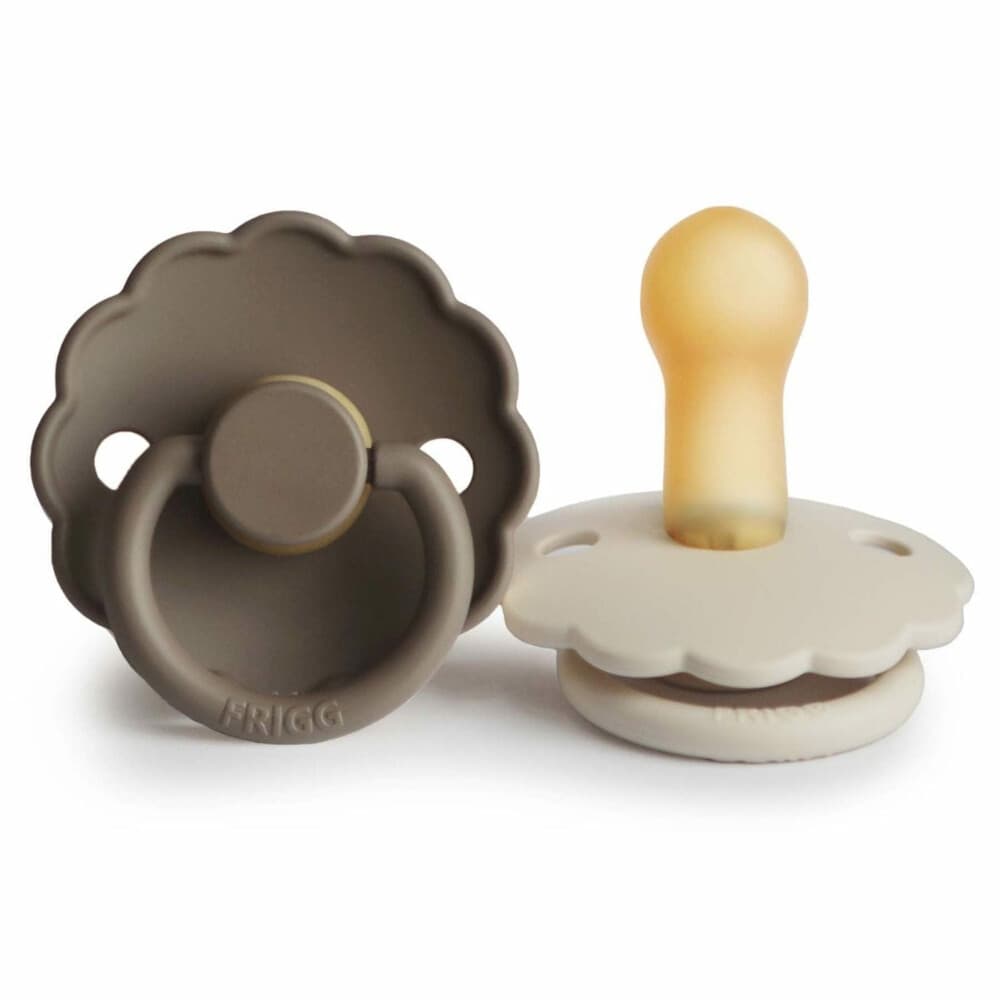 Frigg Fopspeen Daisy maat 2 6-18 mnd Croissant Portobello 2 stuks