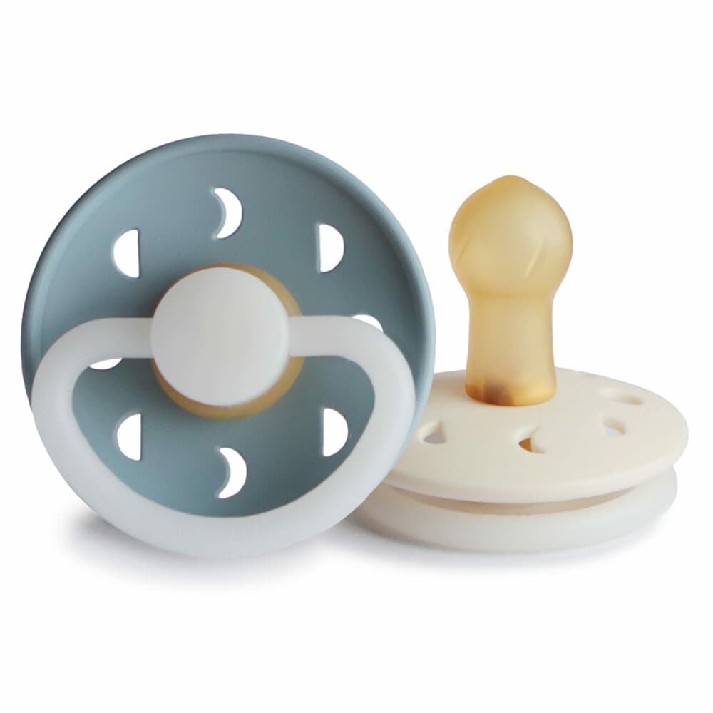 Frigg Fopspeen Moon Night maat 1 0-6 mnd Stone Blue Cream 2 stuks