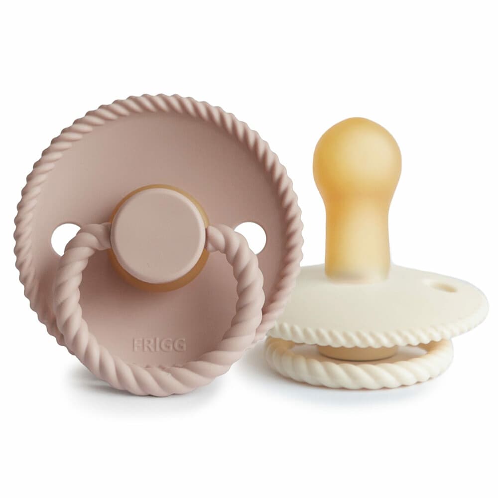 Frigg Fopspeen Rope maat 2 6-18 mnd Blush Cream 2 stuks