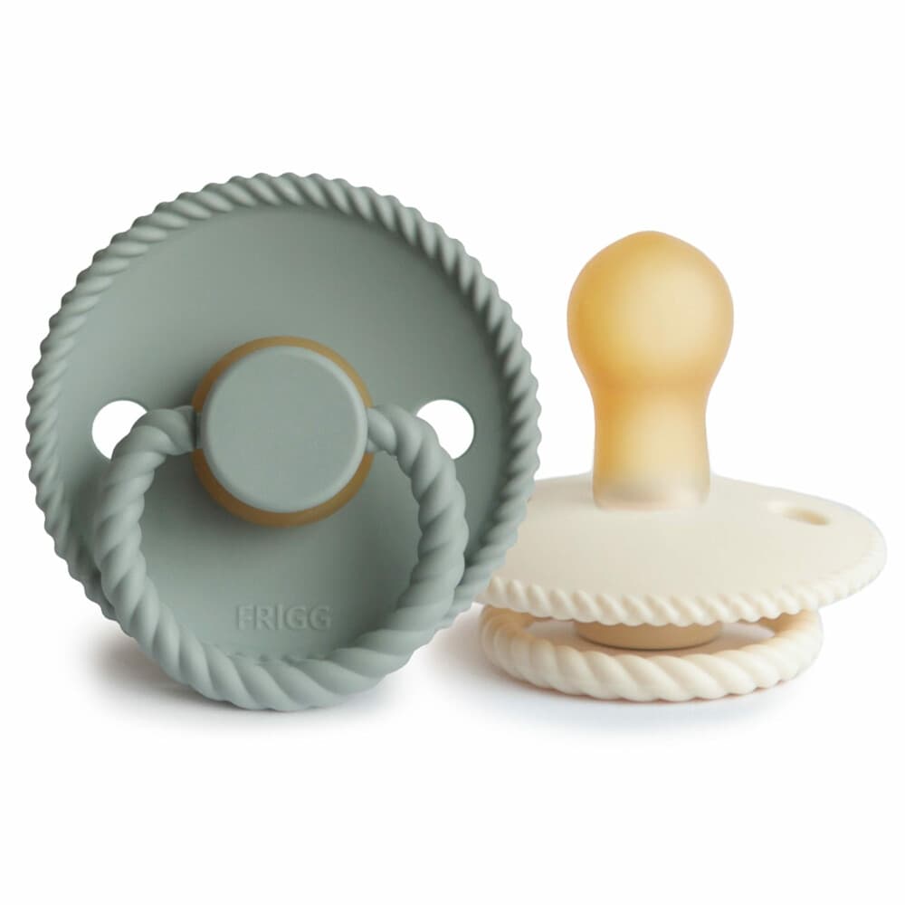 Frigg Fopspeen Rope maat 1 0-6 mnd Cream Sage 2 stuks