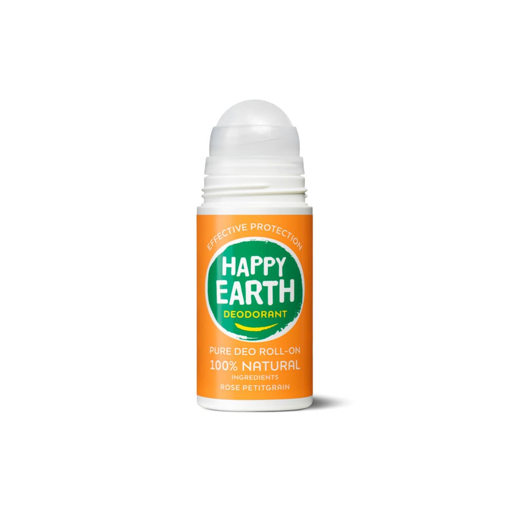 Happy Earth 100% Natuurlijke Deodorant Roll-On Rose Petitgrain 75 ml