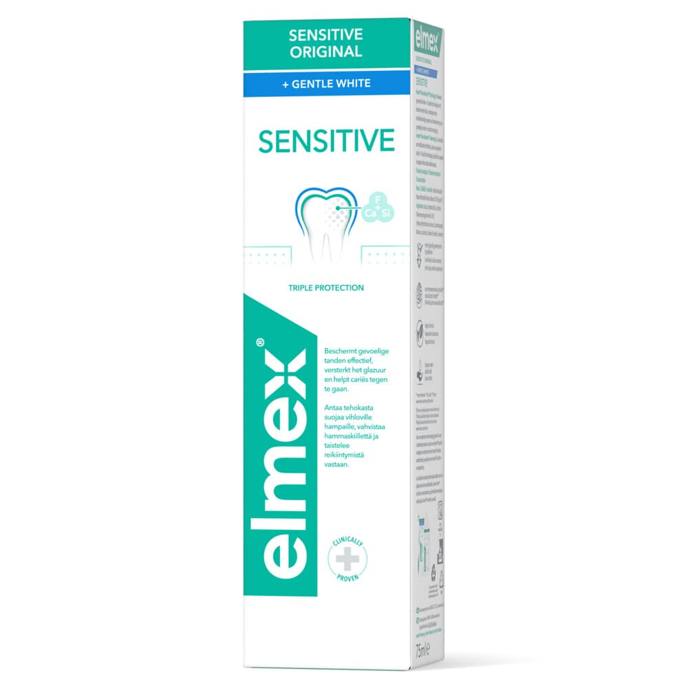 3+2 gratis: Elmex Tandpasta Sensitive Gentle White 75 ml