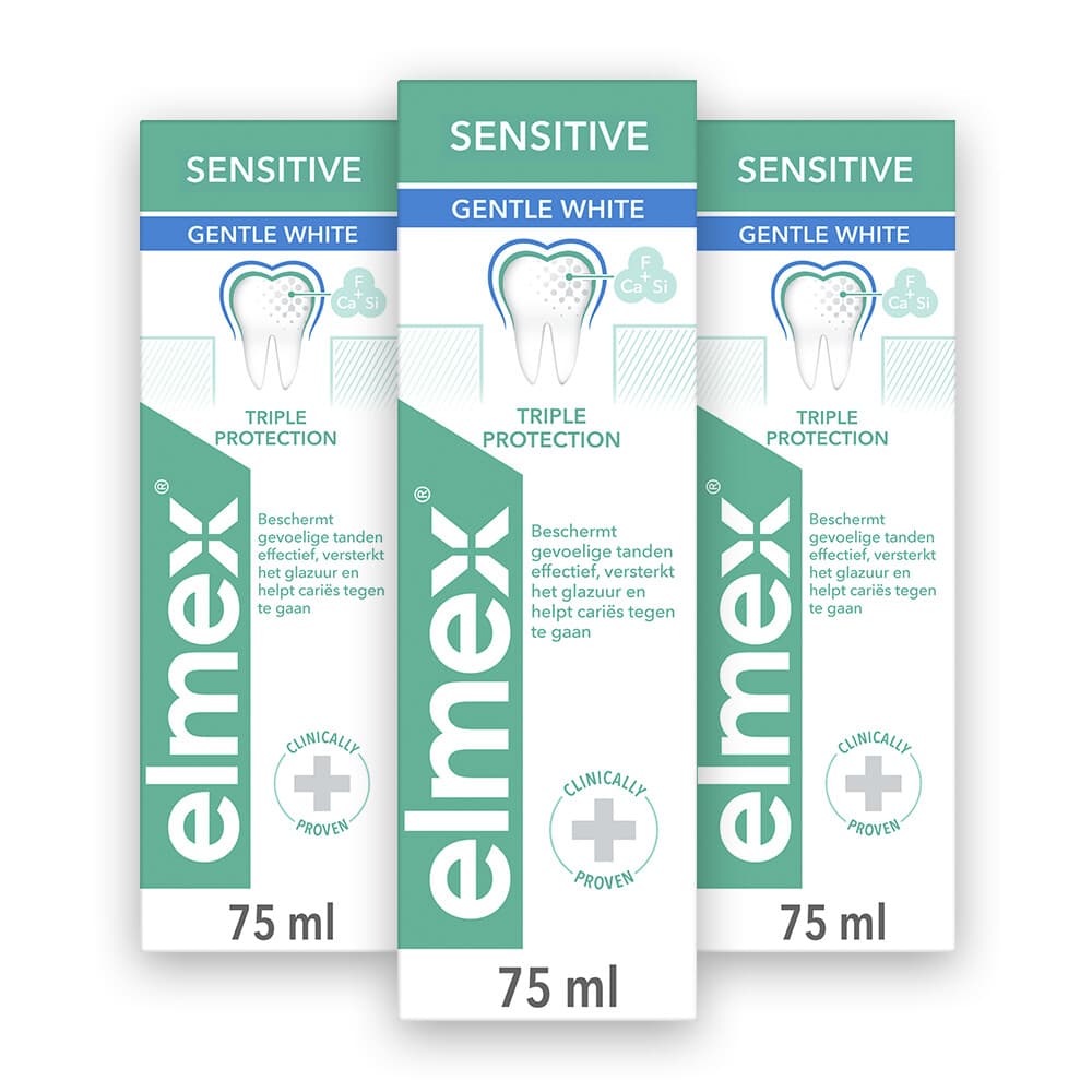 3x Elmex Tandpasta Sensitive Gentle White 75 ml