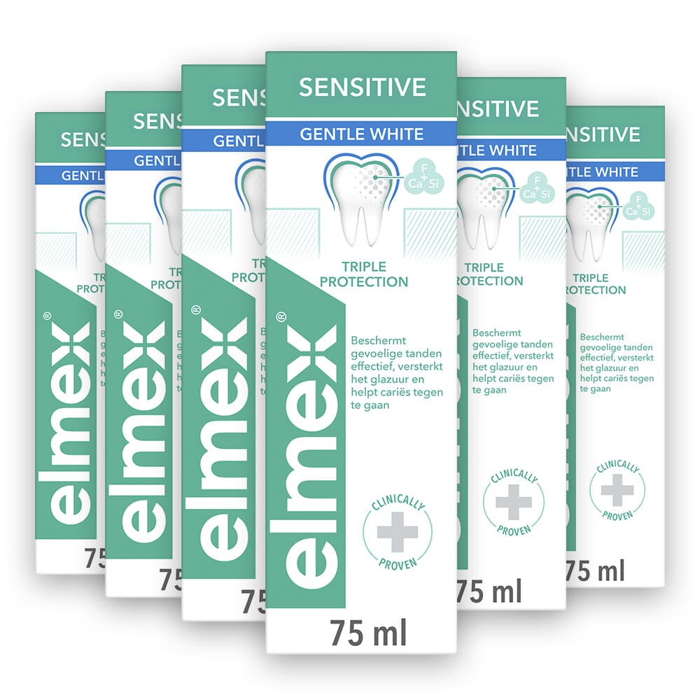 6x Elmex Tandpasta Sensitive Gentle White 75 ml