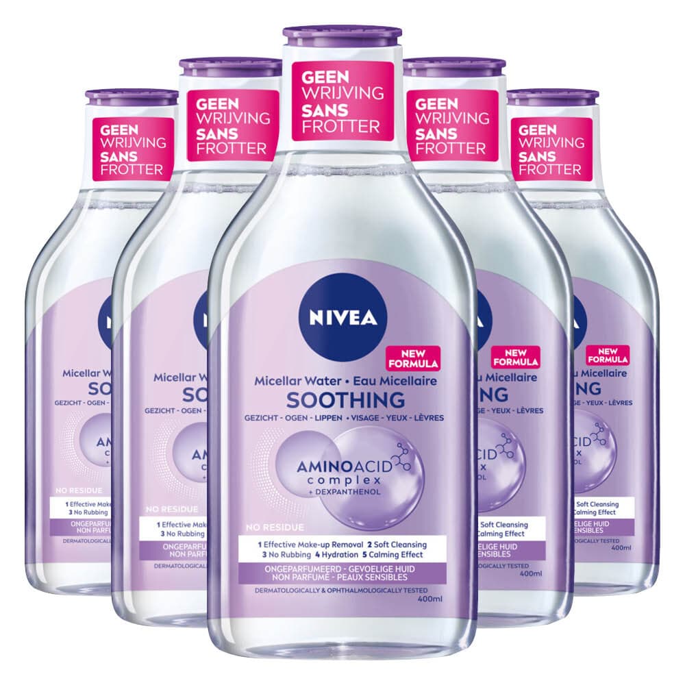 5x NIVEA 0% Residu Micellair Water Gevoelige Huid 400 ml