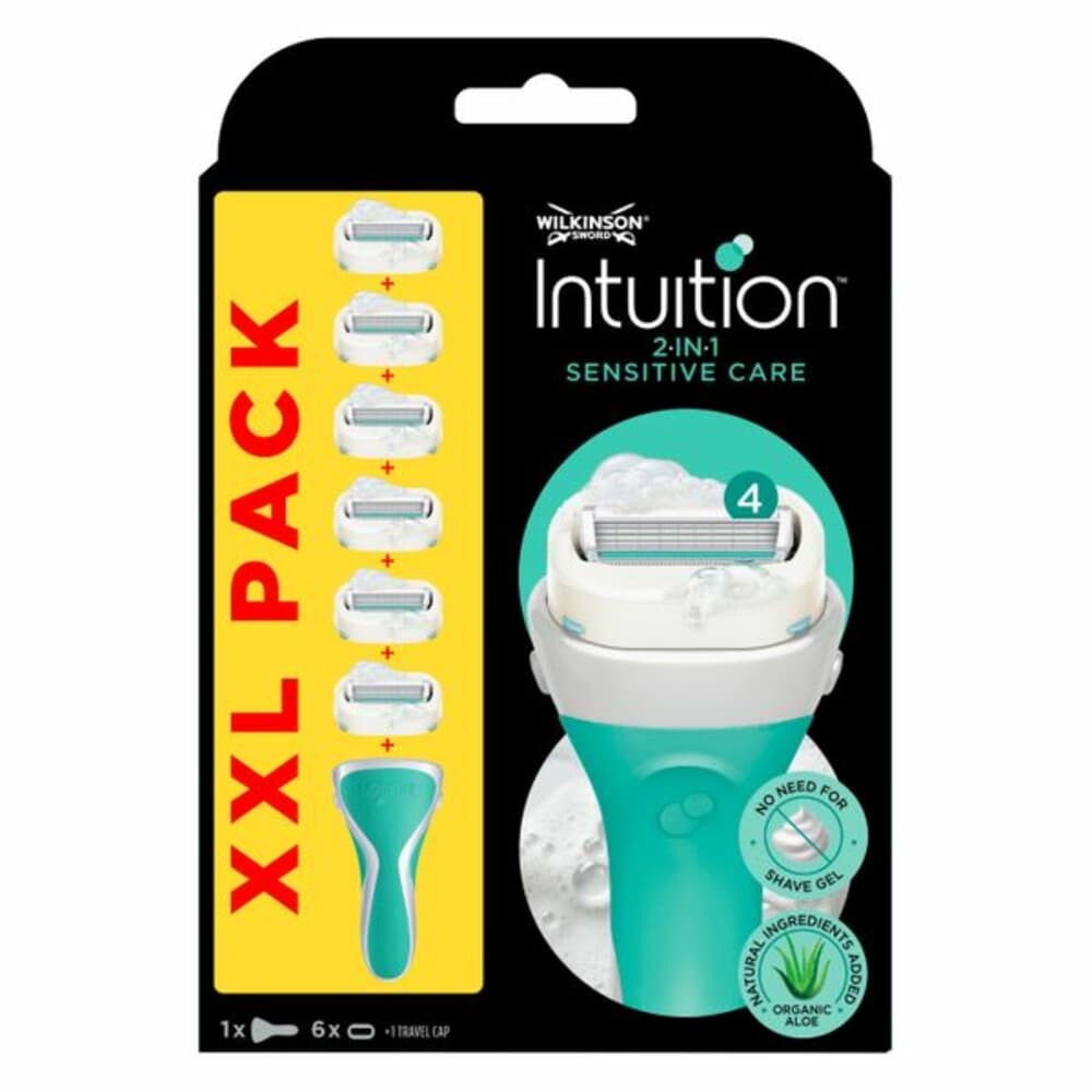 Wilkinson Intuition 2 in 1 Sensitive Care Scheermes XXL Voordeelverpakking 6 stuks