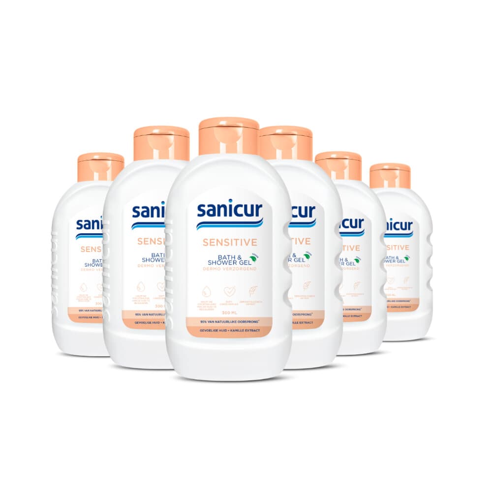 6x Sanicur Bath&Showergel Sensitive 300 ml