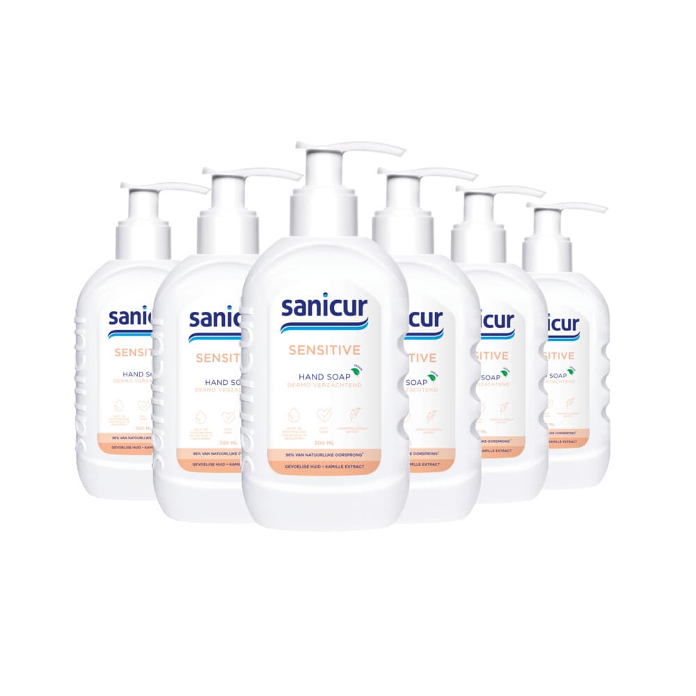 6x Sanicur Handzeep Sensitive 300 ml