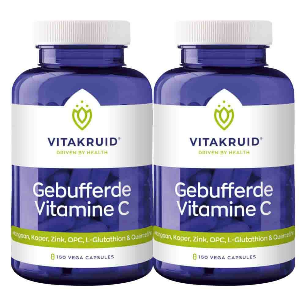 Gratis Verzending: 2x Vitakruid Gebufferde Vitamine C 180 vegacapsules
