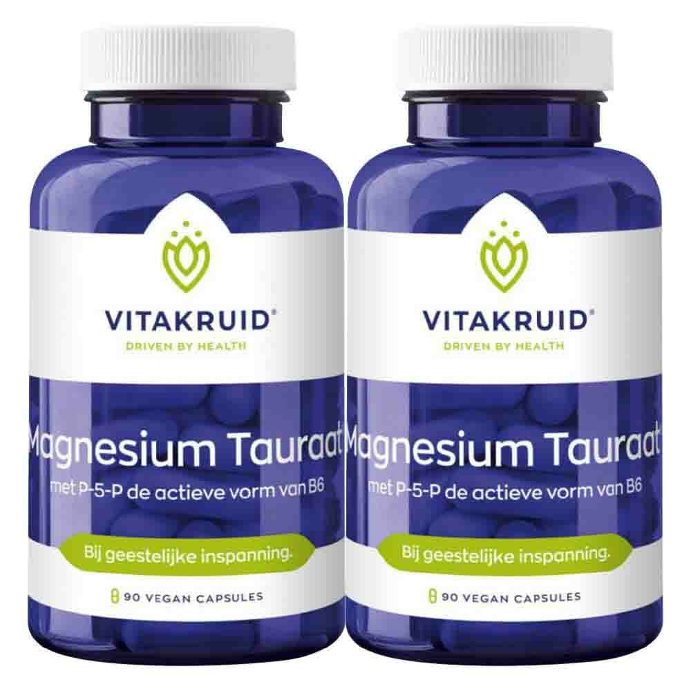 Gratis Verzending: 2x Vitakruid Magnesium Tauraat 90 vegacapsules