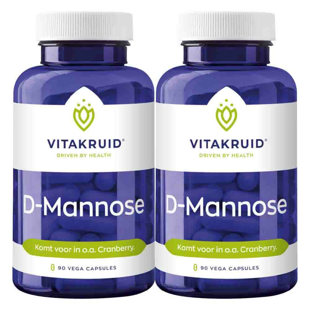 Gratis Verzending: 2x Vitakruid D-Mannose 500 90 vegancapsules