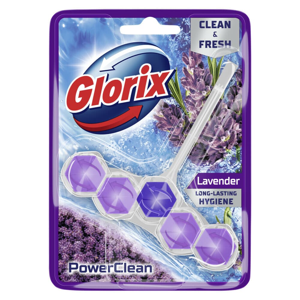 2+1 gratis: Glorix Toiletblok Power Clean Lavendel