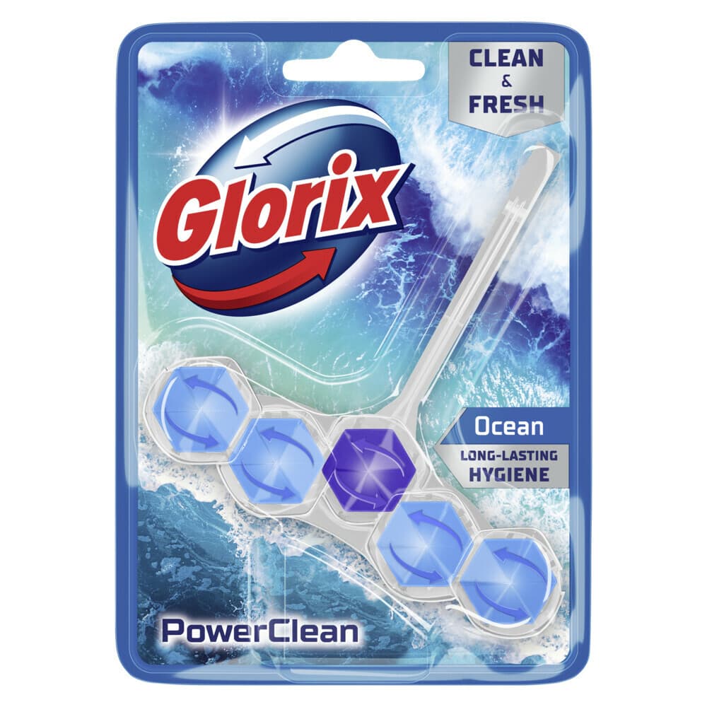 2+1 gratis: Glorix Toiletblok Power Clean Ocean