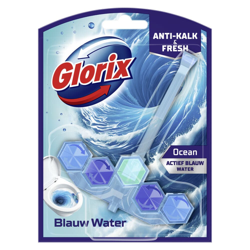 2+1 gratis: Glorix Toiletblok Blauw Water Ocean