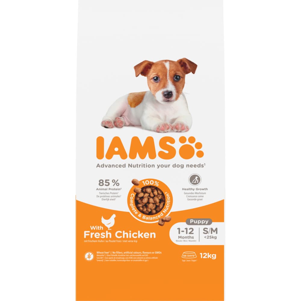 IAMS Small/Medium Puppy&Junior Kip Hondenvoer 12 kg