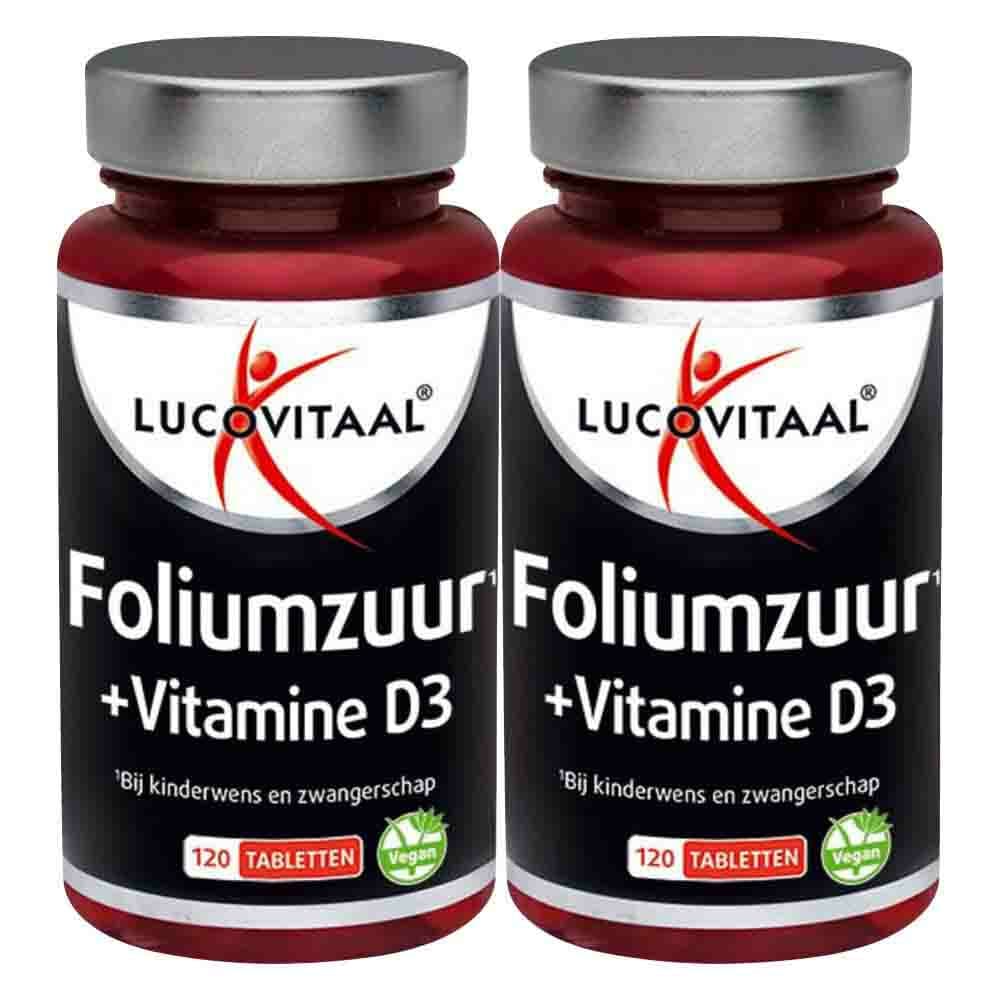 Gratis Verzending: 2x Lucovitaal Foliumzuur + Vitamine D3 120 tabletten