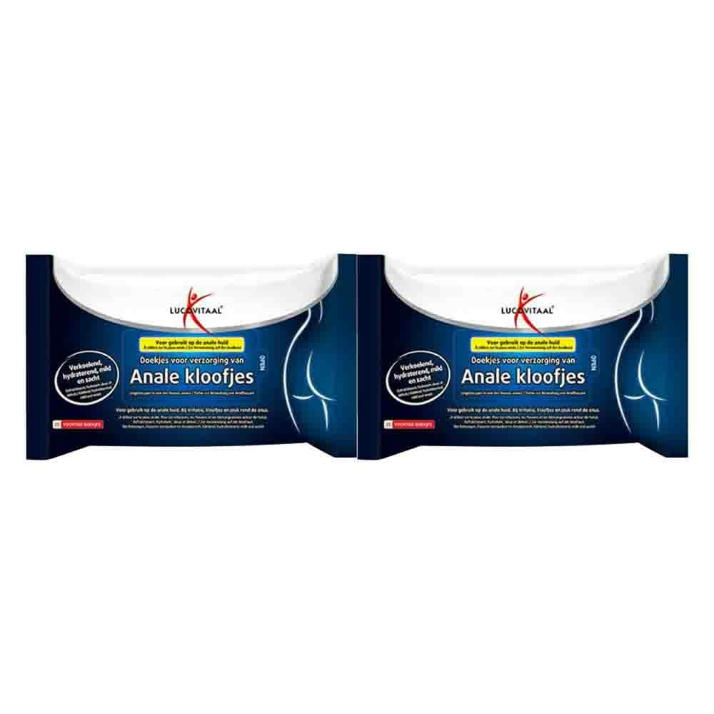 2x Lucovitaal Anale Kloofjes Doekjes 25 stuks
