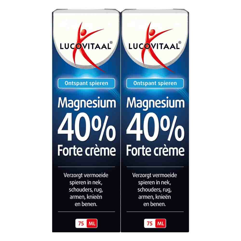 2x Lucovitaal Magnesium 40% Forte Crème 75 ml