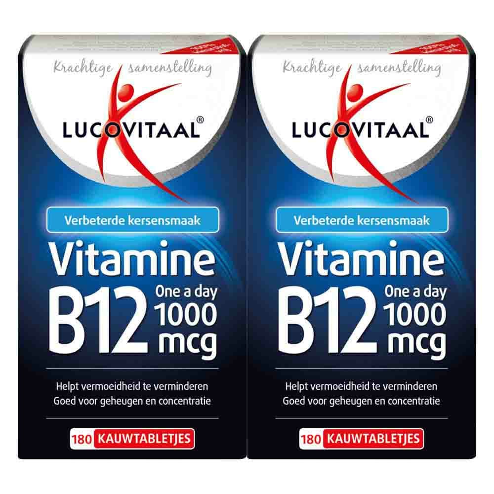 Gratis Verzending: 2x Lucovitaal Vitamine B12 1000mcg 180 kauwtabletten