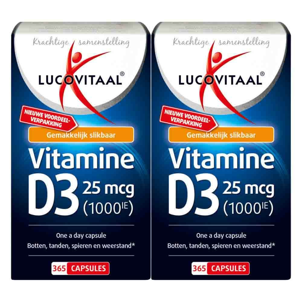 Gratis Verzending: 2x Lucovitaal Vitamine D3 25mcg 365 capsules