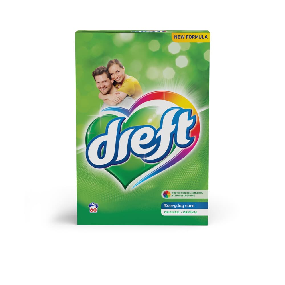 2+2 gratis: Dreft Poeder Wasmiddel Professional 60 Wasbeurten 3,9 kg