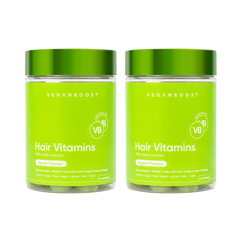 Gratis Verzending: 2x Veganboost Hair Vitamins Appel 60 gummies