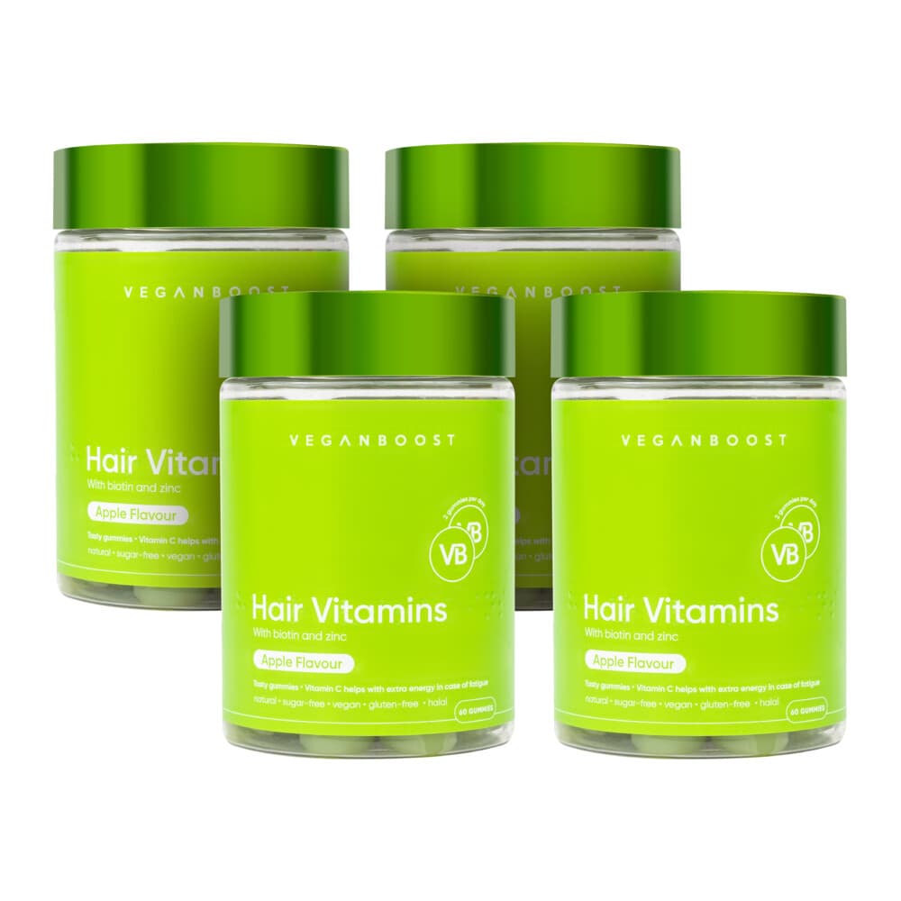 Gratis Verzending: 4x Veganboost Hair Vitamins Appel 60 gummies