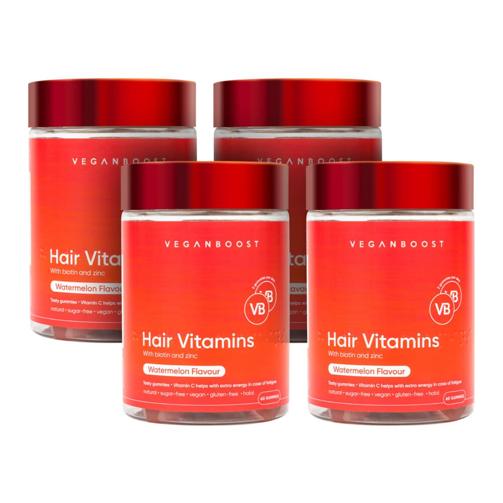 Gratis Verzending: 4x Veganboost Hair Vitamins Watermeloen 60 gummies