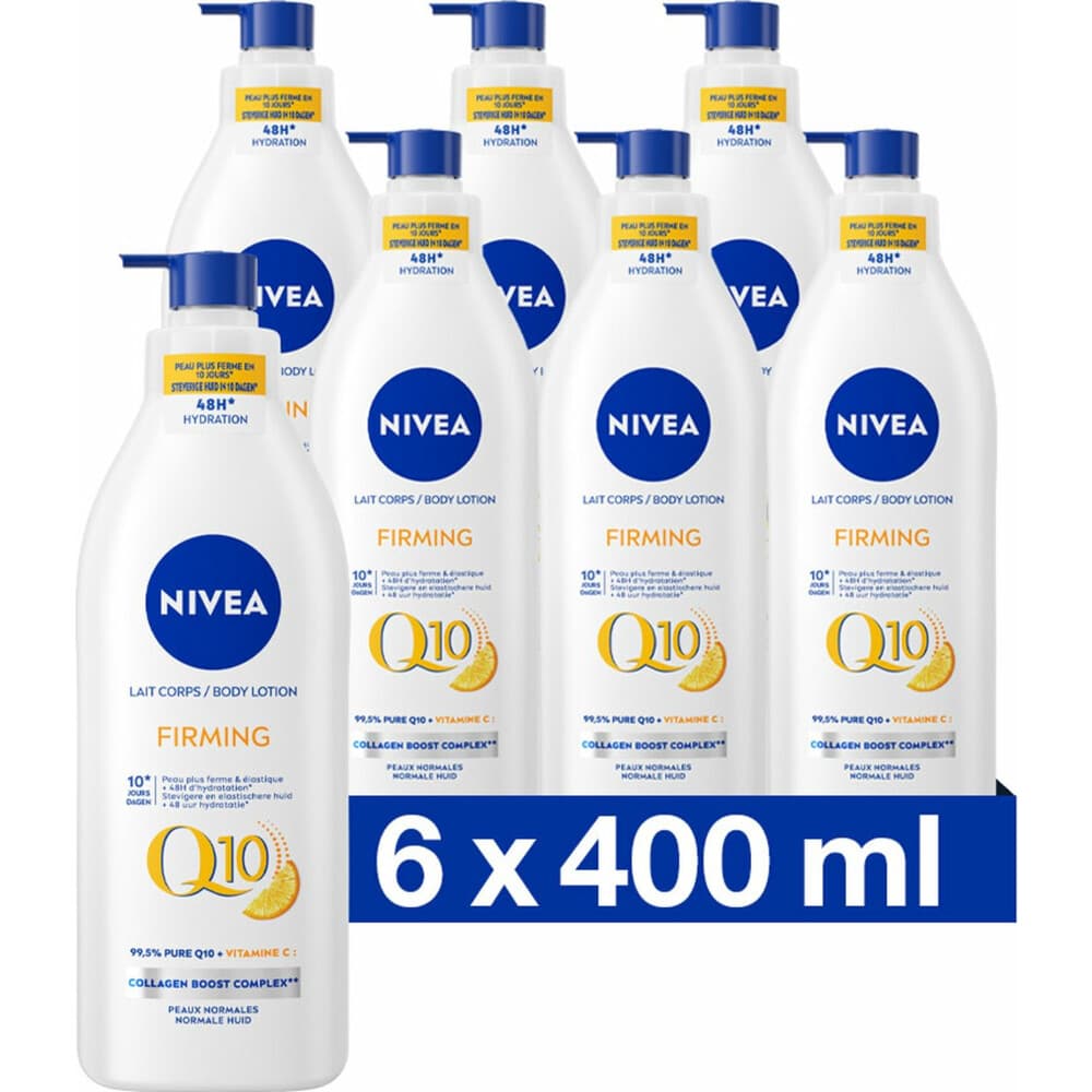6x NIVEA Bodylotion met Pomp Verstevigend Q10 400 ml