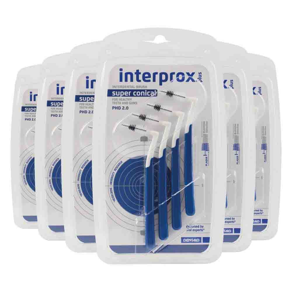 6x Interprox Ragers Plus Super Conical Donkerblauw PHD 2.0 4 stuks