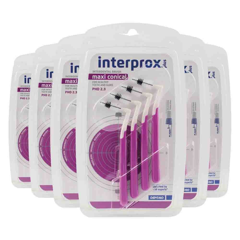 6x Interprox Ragers Plus Maxi Conical Paars PHD 2.3 4 stuks